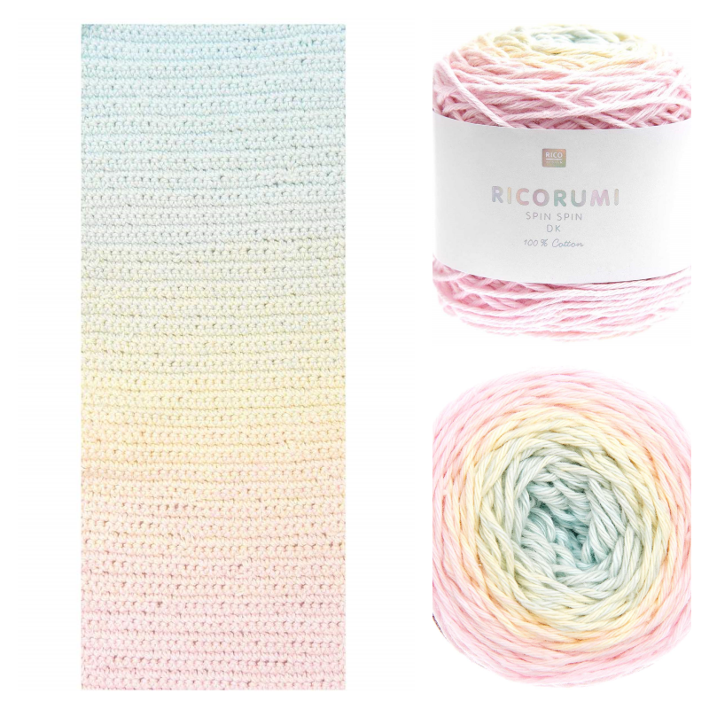 Rico Design Ricorumi Spin Spin DK 50g Pastel Rainbow